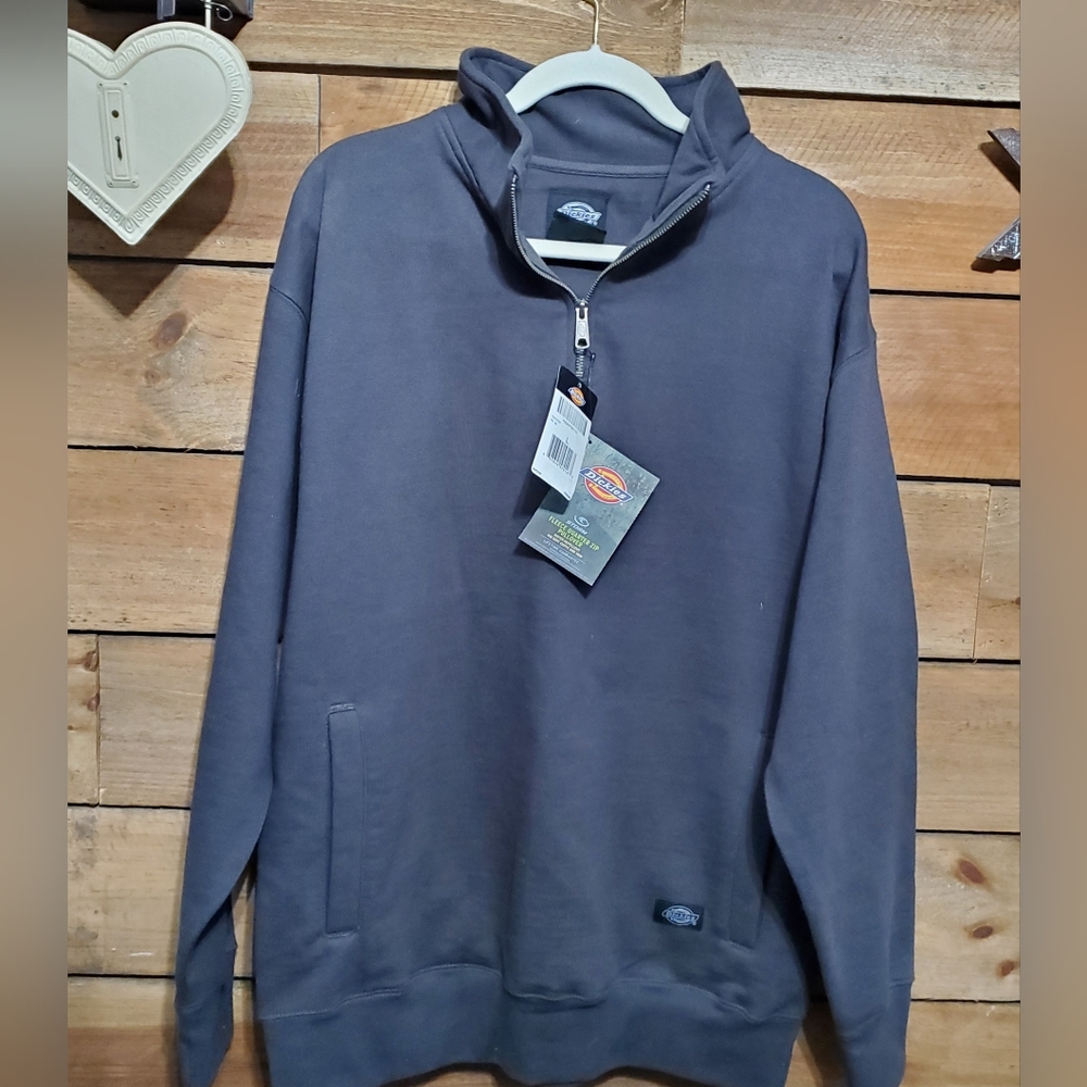 Dickies Storm Fleece 1/4 Zip Water Repellent Pullover DARK GRAY Mens L